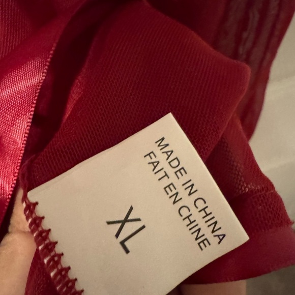 Red lace nightgown with panty - Picture 3 of 3